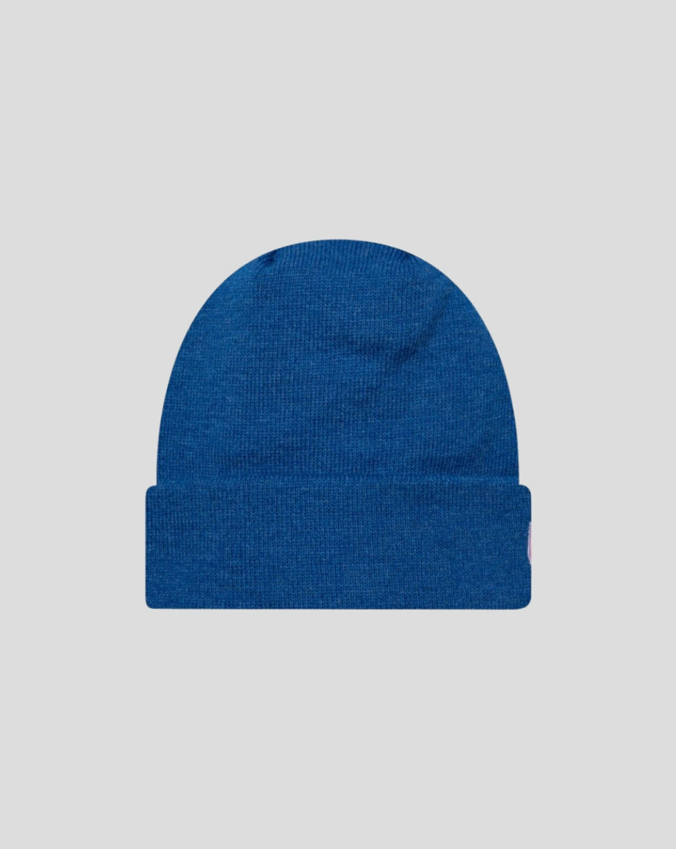 New Era Polyana cuff knit cap in navy with a folded cuff