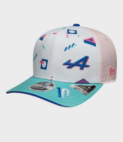 Nouvelle ère Pierre Gasly Miami 9Seving Stretch Snap Snap Cap - blanc