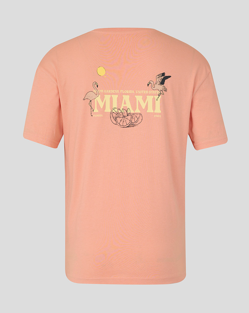 T-shirt graphique unisexe Miami Race – Rose corail