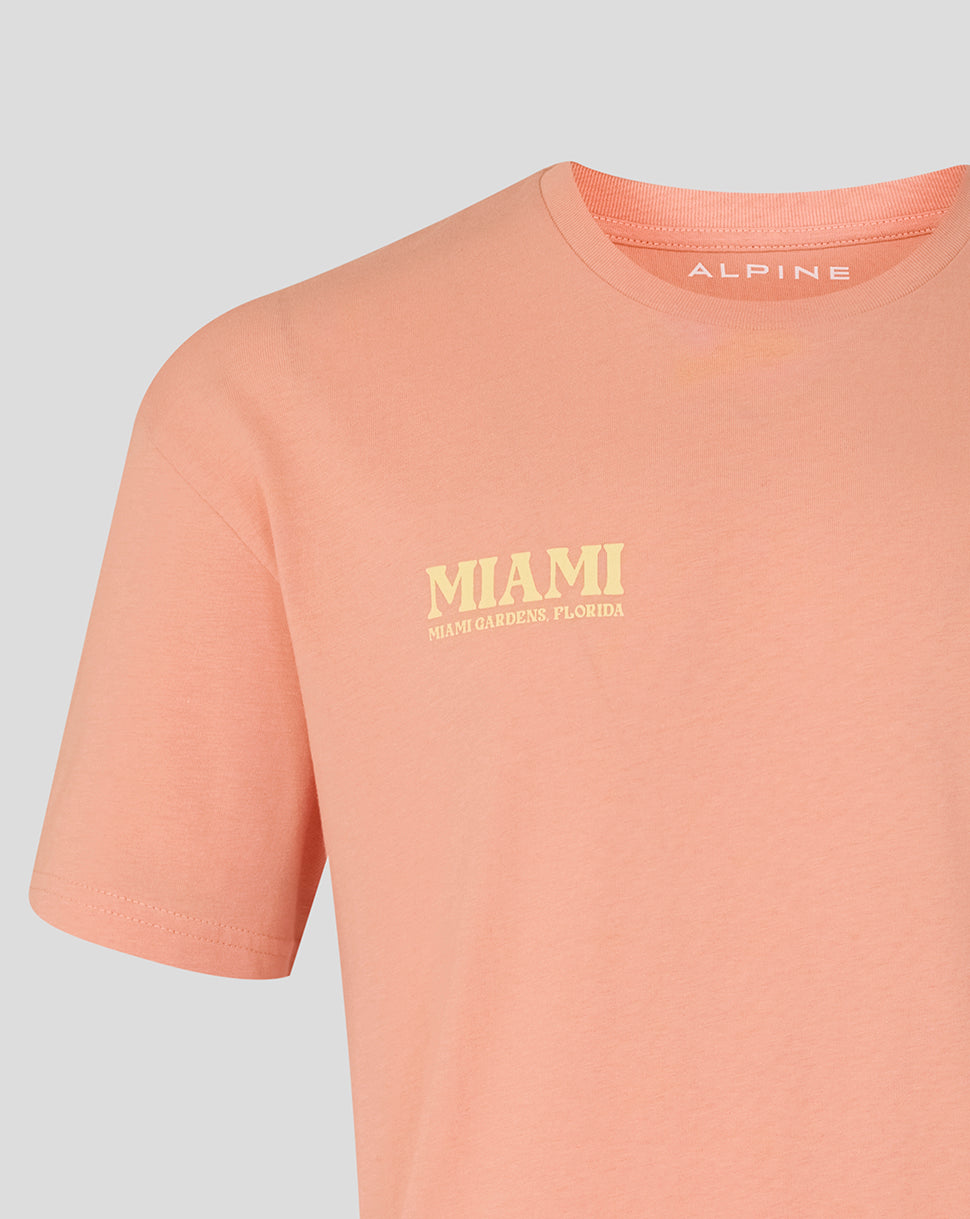 T-shirt graphique unisexe Miami Race – Rose corail
