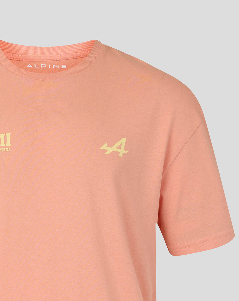 T-shirt graphique unisexe Miami Race – Rose corail