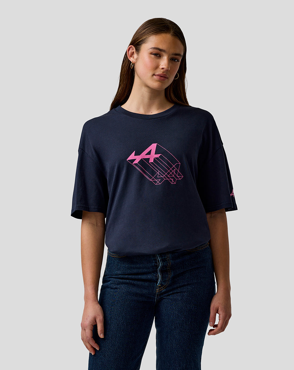 T-shirt graphique unisexe à coupe décontractée - Bleu Nuit