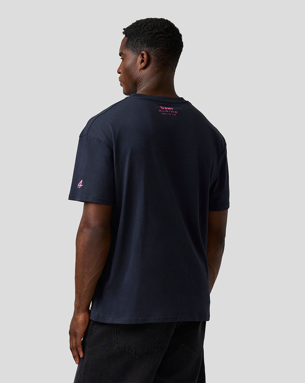 T-shirt graphique unisexe à coupe décontractée - Bleu Nuit