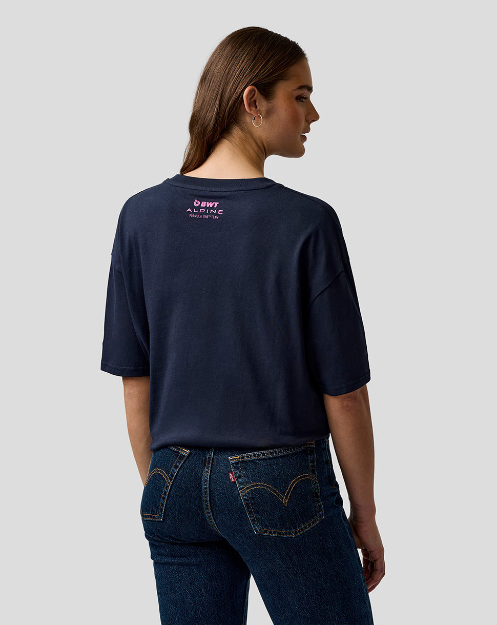 T-shirt graphique unisexe à coupe décontractée - Bleu Nuit