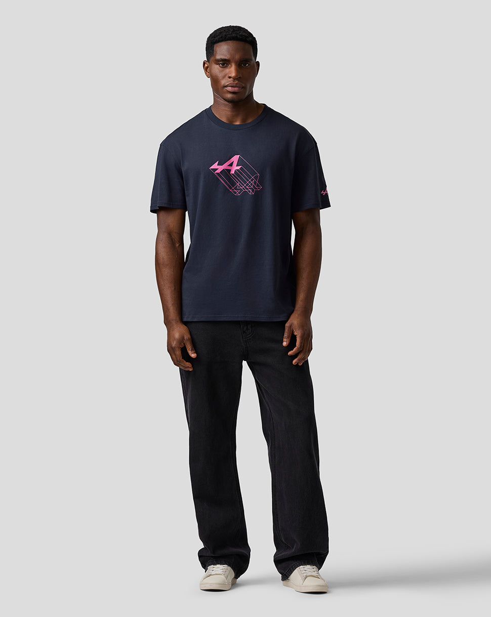 T-shirt graphique unisexe à coupe décontractée - Bleu Nuit