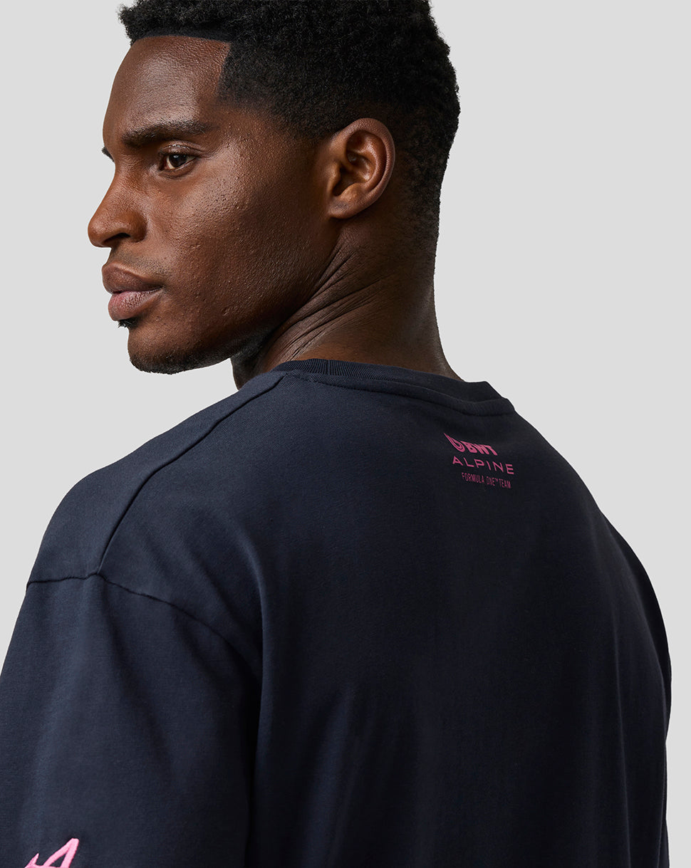 T-shirt graphique unisexe à coupe décontractée - Bleu Nuit