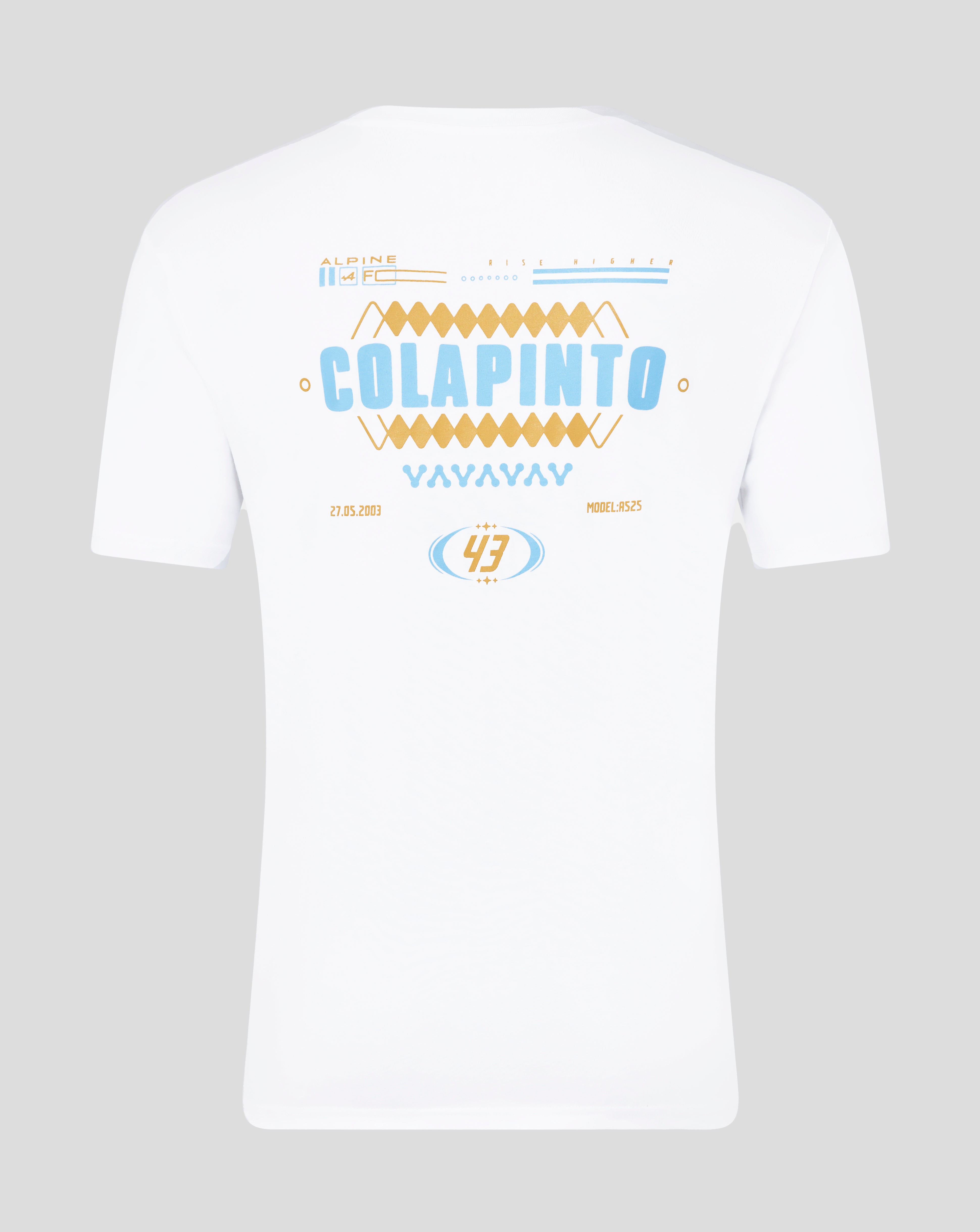 Alpine T-Shirt Décontracté Core Pilote Franco Colapinto Unisexe - Blanc