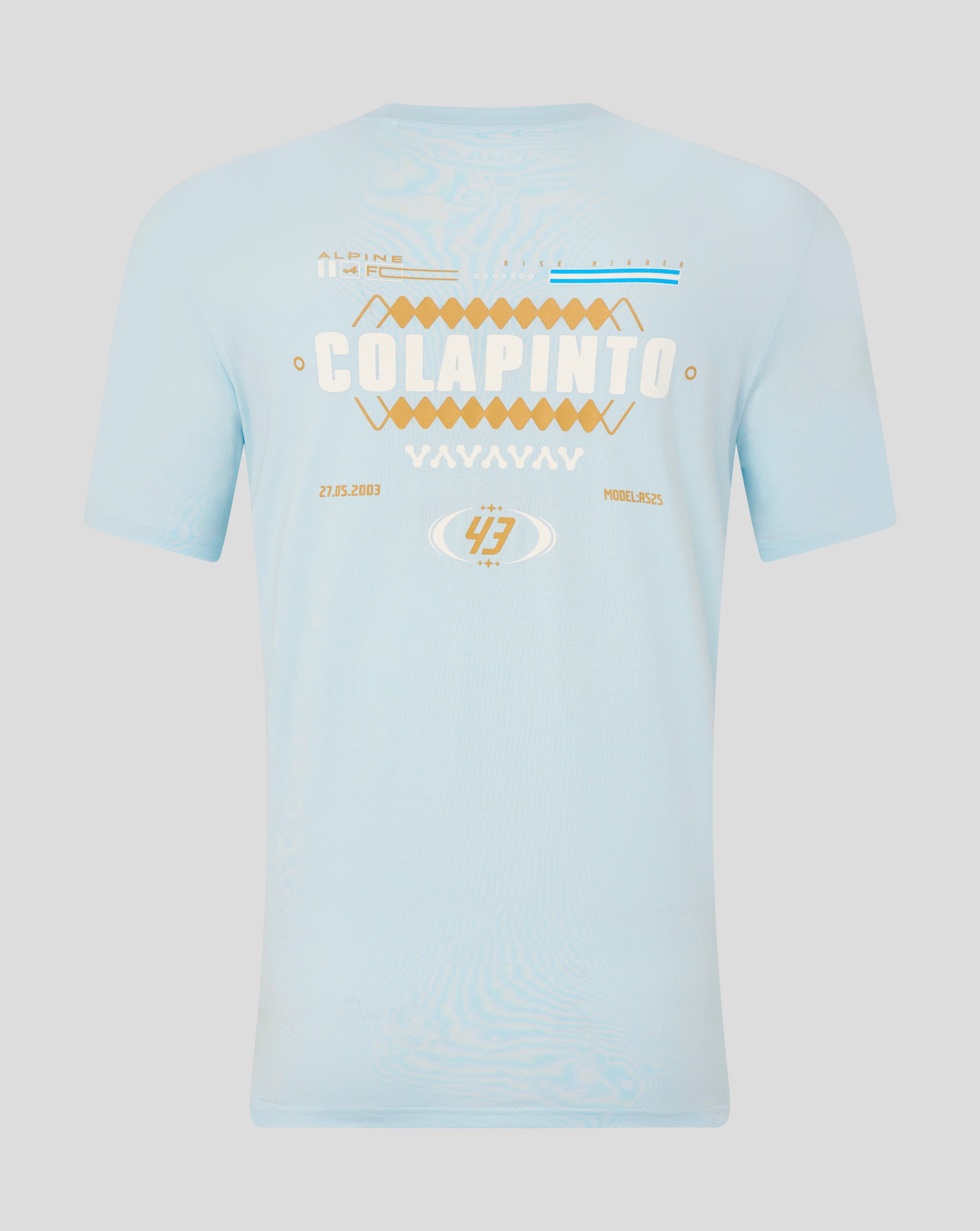 Alpine T-Shirt Décontracté Core Pilote Franco Colapinto Unisexe - Bleu